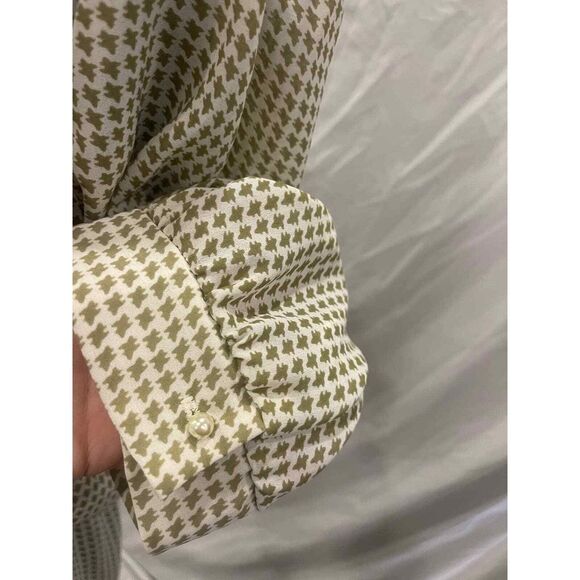 Vintage 80s ladies dress white/tan by Jones size 16 - Picture 4 of 7